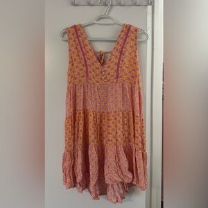 Vibrant Bohemian Styke Mini Dress
